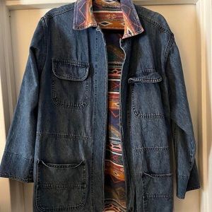 Oversized Denim Jacket - Beautiful Printed Lining